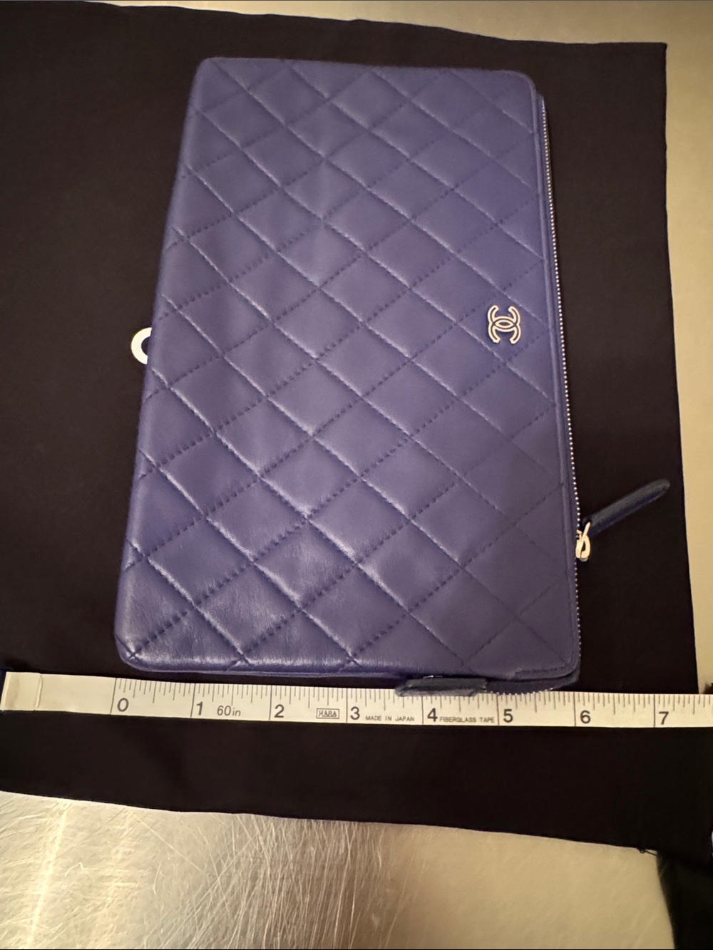 CHANEL Quilted Lambskin Clutch with Chain Pouch - Deep Blue - Picture 12 of 14
